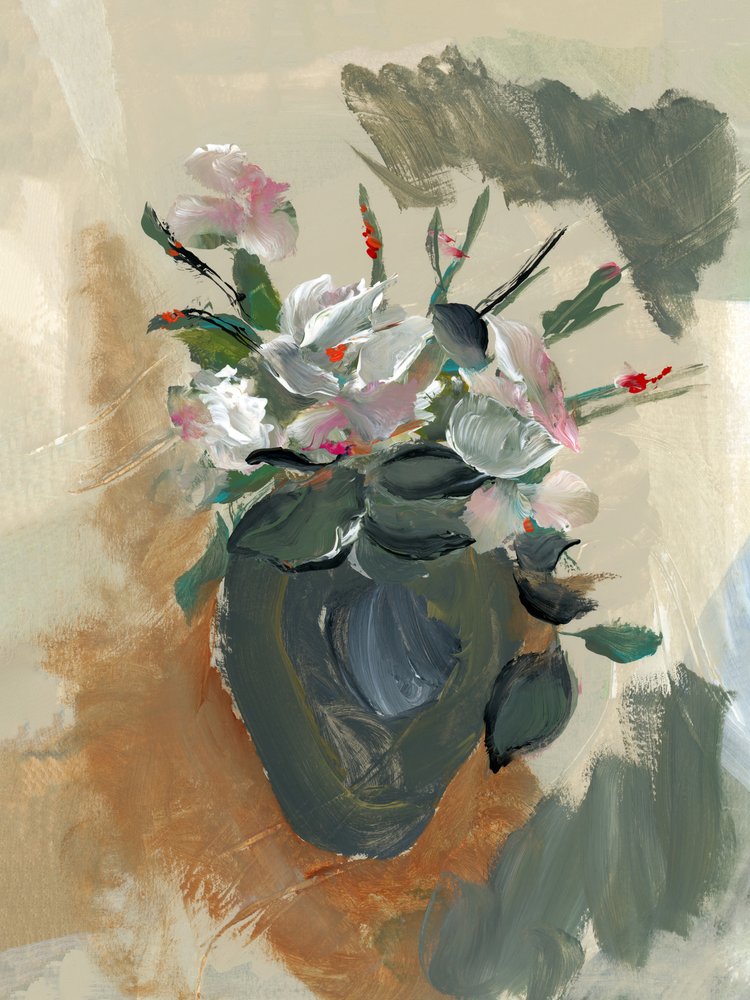 絵画的な花の静物画 作： 