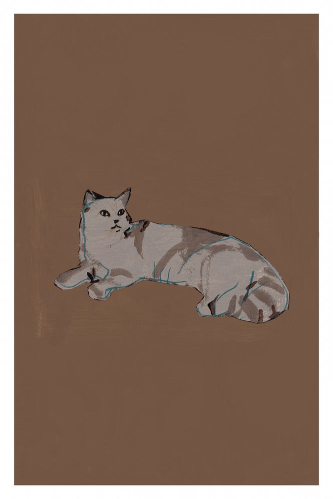 のんびりした灰色の猫 作： 