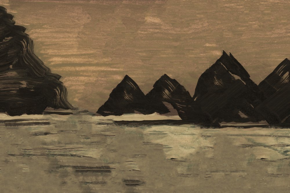 静かな山と海岸 作： 
