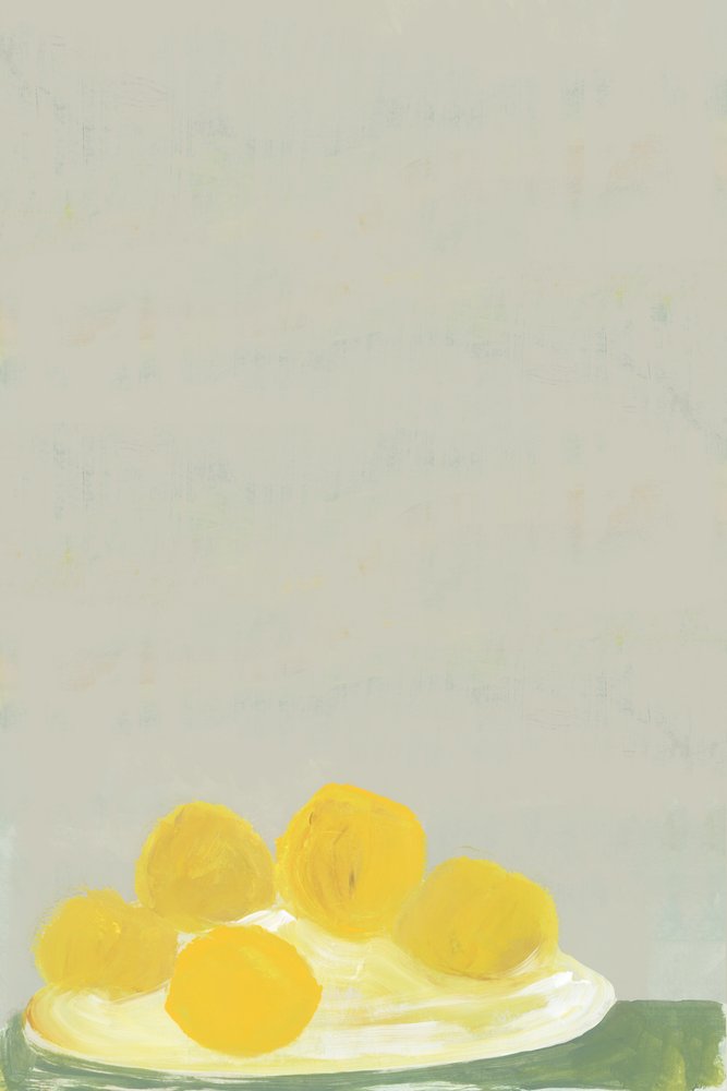 黄色い果物の静物画 作： 