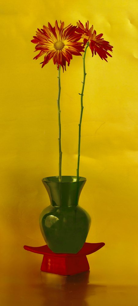 鮮やかな花の静物画 作： 