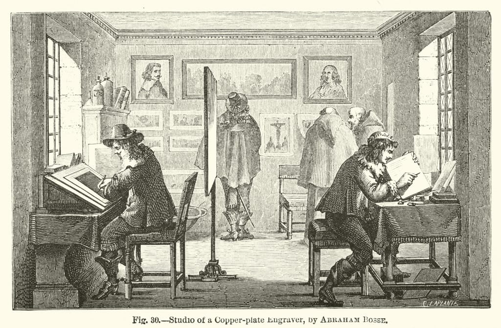 銅板彫刻家のスタジオ（エングレービング