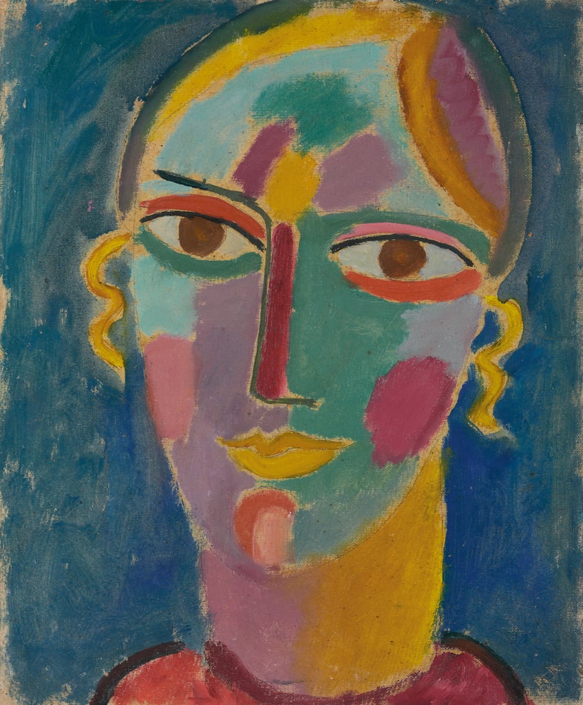 神秘的な頭：青い背景の女性の頭、1917年頃                                    アート作品の設定をする