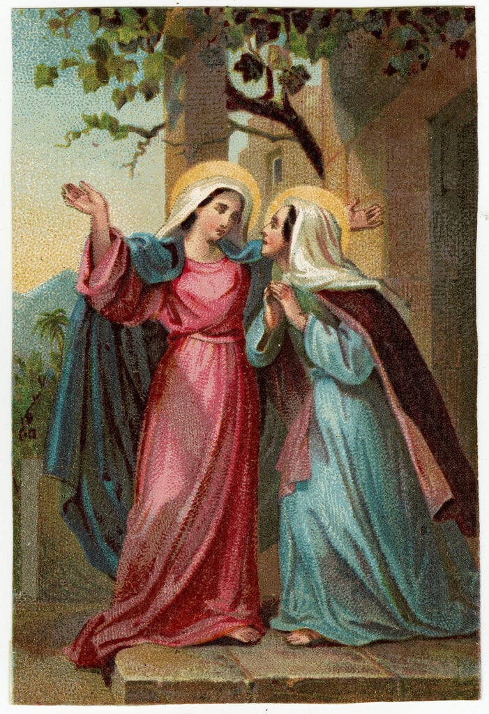 敬虔なイメージ。マリアのエリザベトへの訪問」（クロモリトグラフ