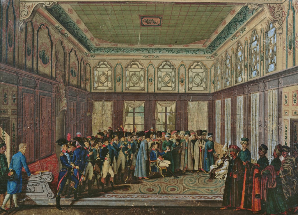 1796年にコンスタンティノープルでオスマン帝国の大宰相に迎えられたオベールデュバイエ将軍