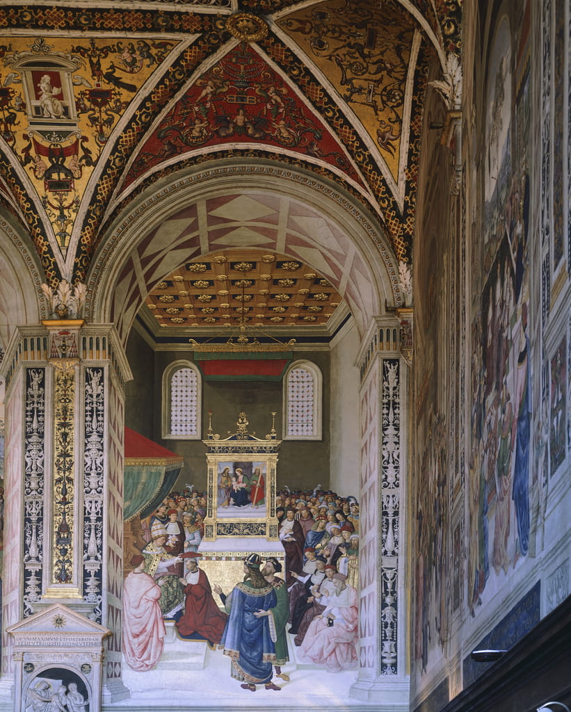 ピウス2世の物語：枢機卿に選ばれたピッコロミーニ ベルナルディーノ・ピントゥリッキオ（1452年頃～1513年頃） シエナ大聖堂ピッコロミーニ図書館蔵