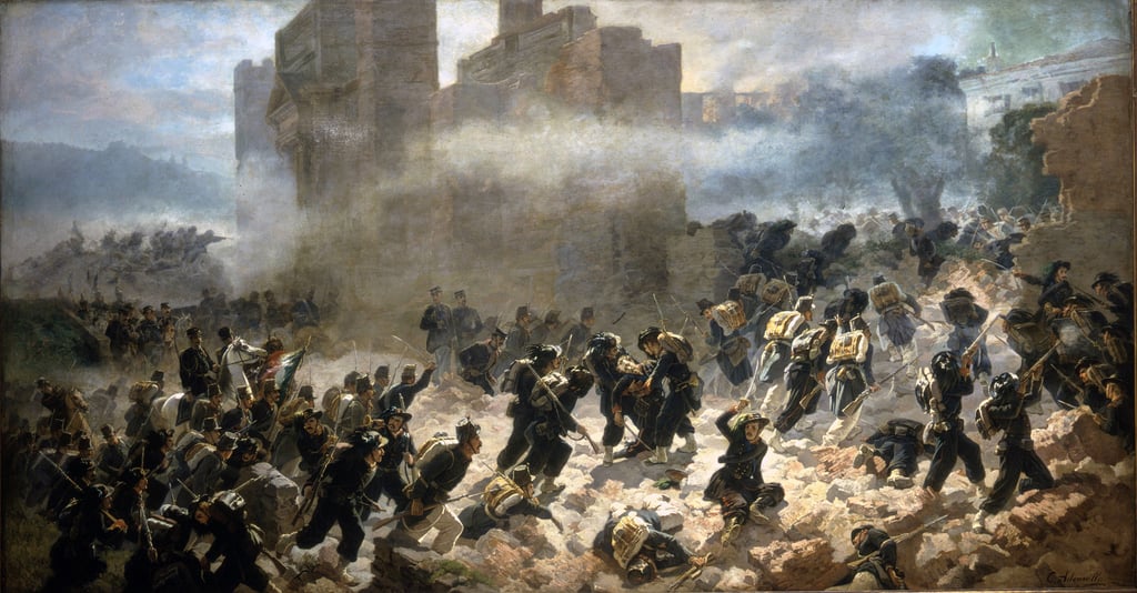 ポルタ・ピアのブレッチェ ローマ、1870年9月20日。C.アデモーロの作品。