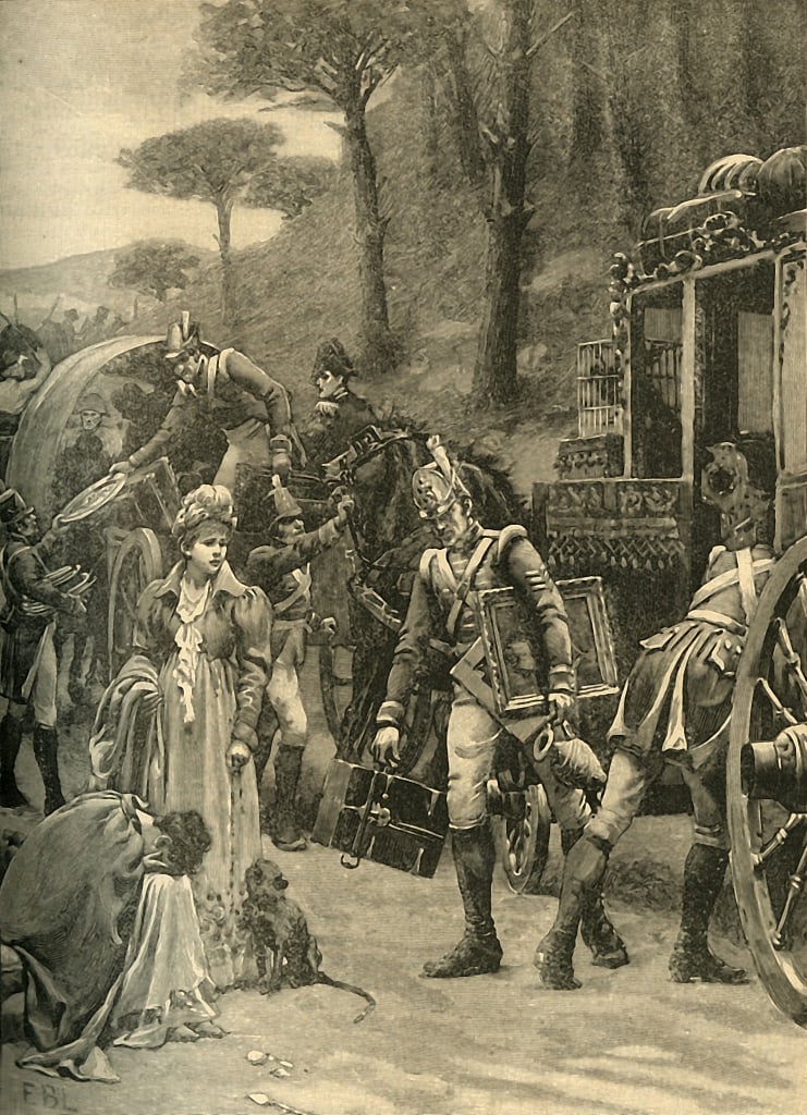 スペイン、ビトリアからのジョセフボナパルト王の飛行、1813年c1890。