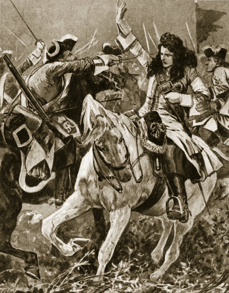 1709年9月11日のマルプラケの戦い：スペイン継承戦争中にシュヴァリエセントジョージが負傷。