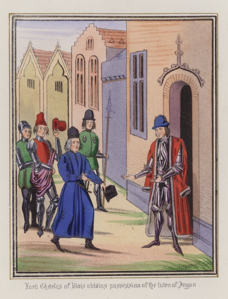 シャルル・オブ・ブロワ卿がジュゴンの町を手に入れる（カラー図版