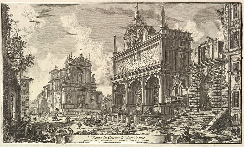 アクアフェリーチェの噴水...、Vedute di Roma Roman Views、ca。 1751年。                                    アート作品の設定をする