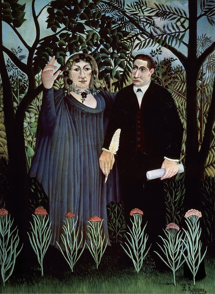 詩人と彼のミューズ。ギヨームアポリネールとマリーローレンシンの肖像、1909年                                    アート作品の設定をする