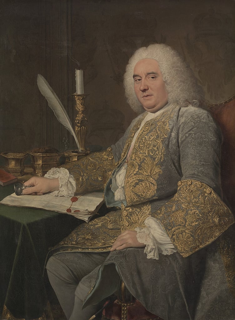 1738〜1740年のウィーン条約の調印時のJean-Gabriel du Theilの肖像。                                    アート作品の設定をする