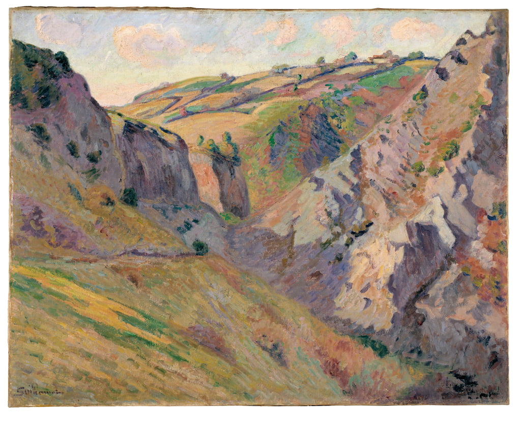 ポンジボー近くのプルナルの洞窟（キャンバスに油彩）