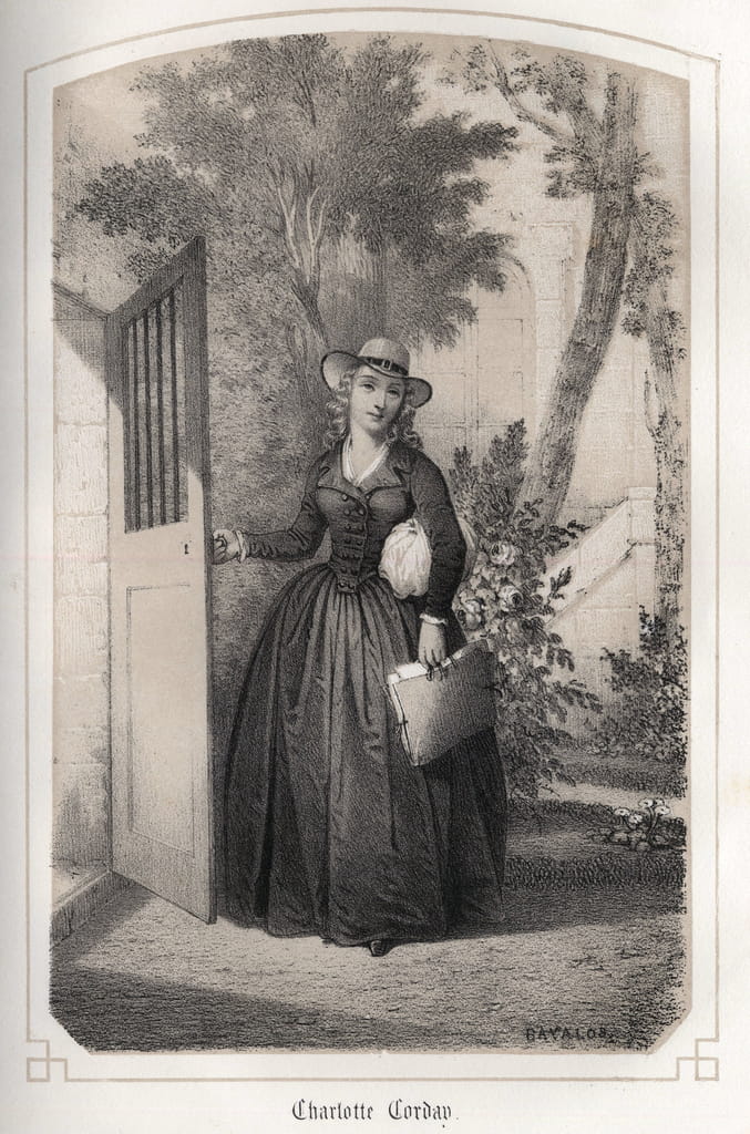シャルロット・コルデー (1768 1793) の肖像。 ドロホヨスカ伯爵夫人による「フランスの輝かしい女性たち」。 MM JULES と