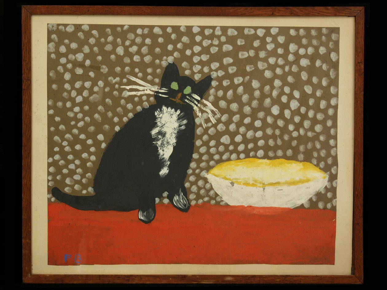 1948年6歳のPat Berrisfordの猫（ポスターに紙でペイント） 作： 不明