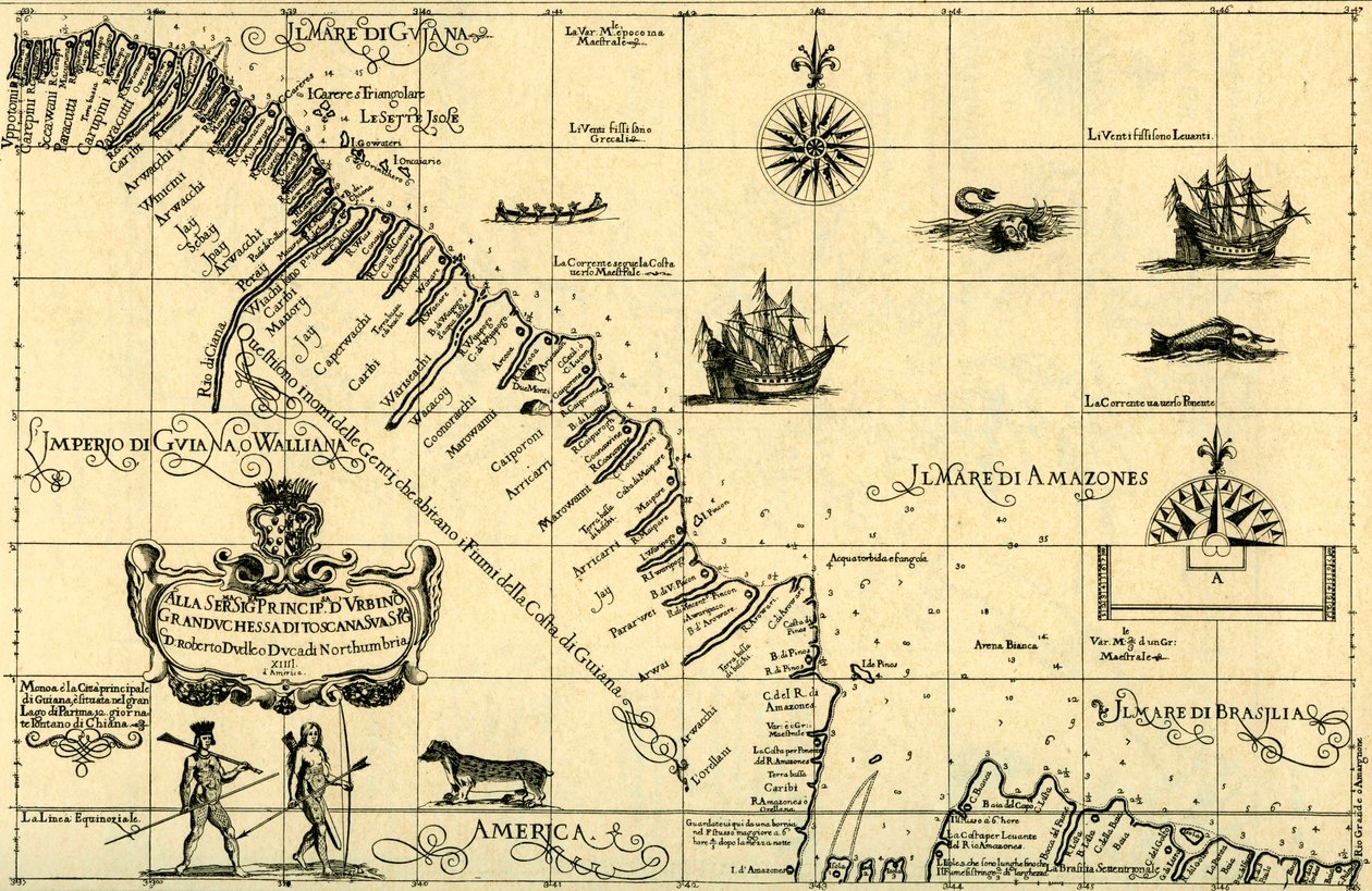 ギアナ海岸の地図、1646-47 作： 不明
