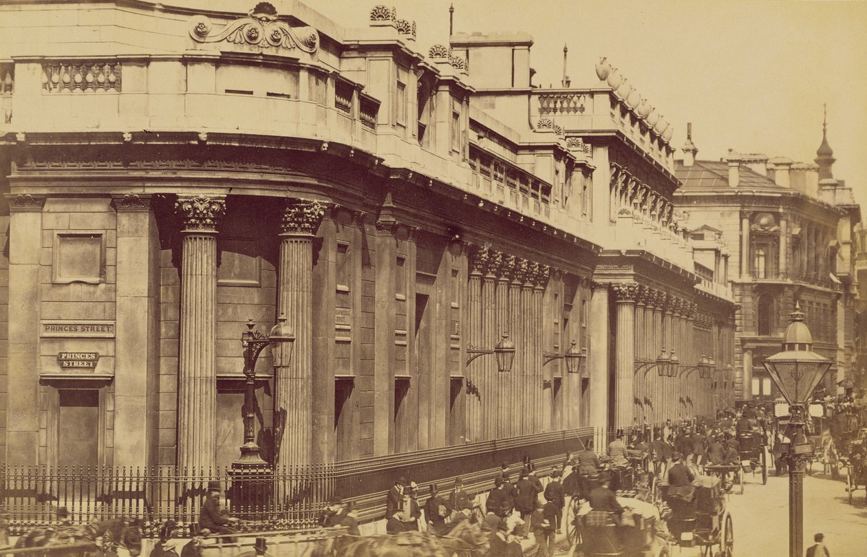 イングランド銀行、ロンドン、1880年頃（セピア写真） 作： 不明