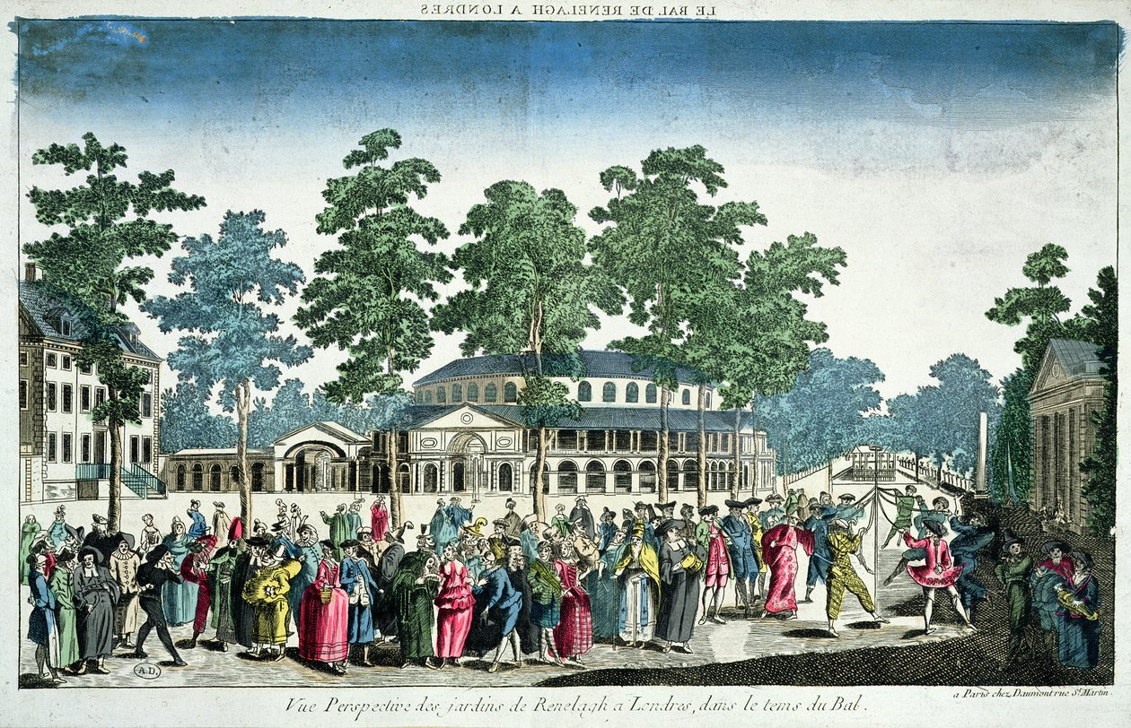 1751年5月24日、ロンドンのラネラーハウスのロタンダでジョージ3世（1738〜1820年）のプリンスオブウェールズの誕生日を祝うボールの様子 作： 不明