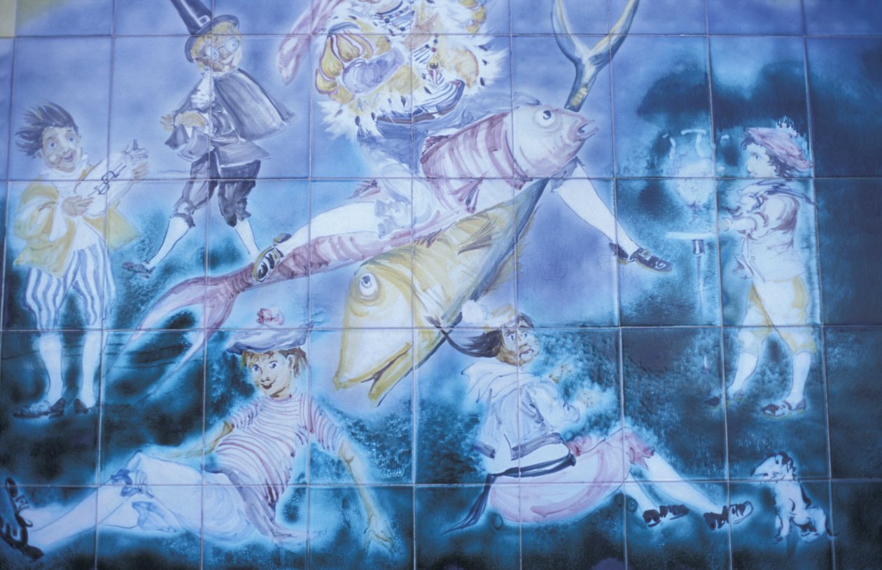 壁画、サンジョルジョ工場、アルビソーラ、リグリー、イタリア 作： 不明