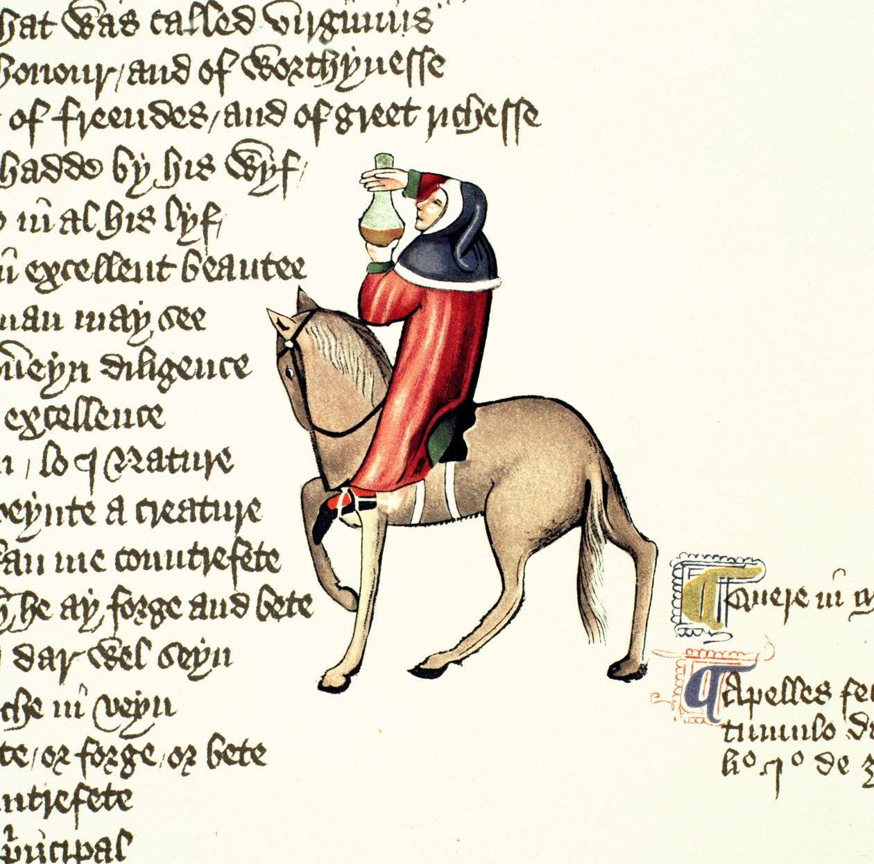 医師、The Canterbury Talesの詳細、Geoffrey Chaucer作（c.1342-1400）Ellesmere Manuscript、ファクシミリ版、1911（オリジナルの詳細は128926を参照） 作： 英語学校