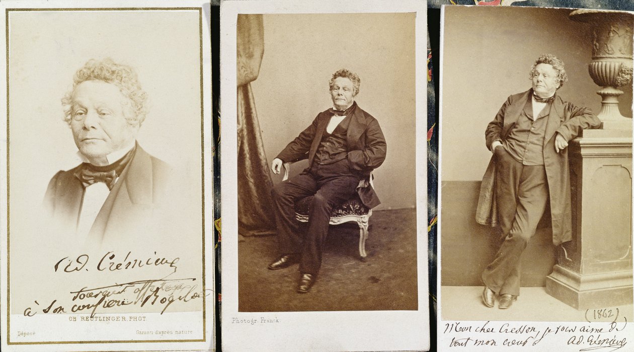 アドルフクレミューを描いた名刺、1862年頃 作： フランスの写真家