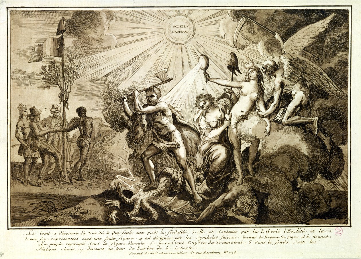 父の時間は封建主義を踏みにじって真実を発見する、1792-93年 作： フランス語学校