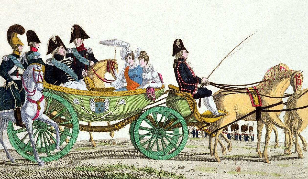 1814年6月20日、ガルドロワイヤルの旗が祝福された日 作： フランス語学校