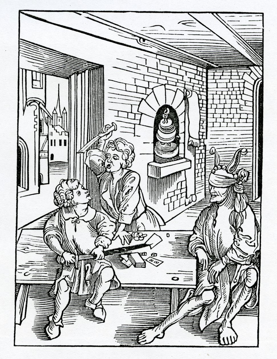 1874年に発行された版からのアレクサンダーバークレイの「船の愚者」の英語訳のイラスト 作： ドイツ語学校