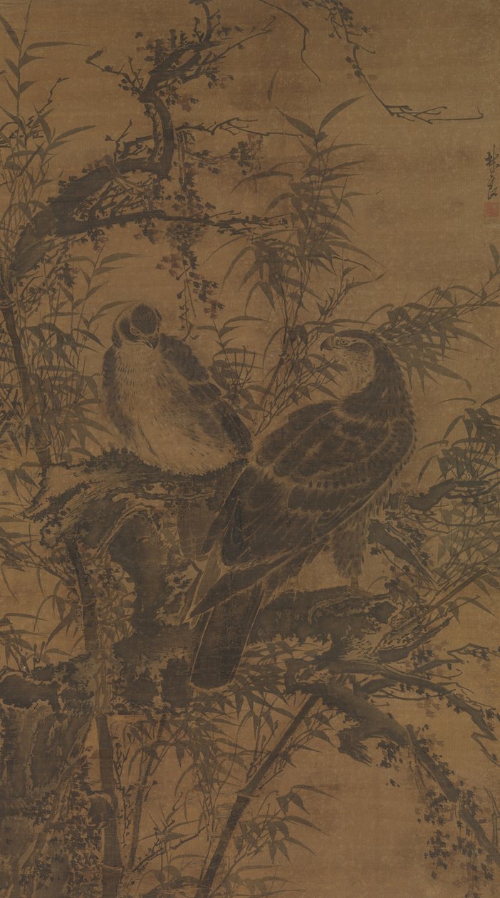 茂みの中の2つのタカ 作： 林亮