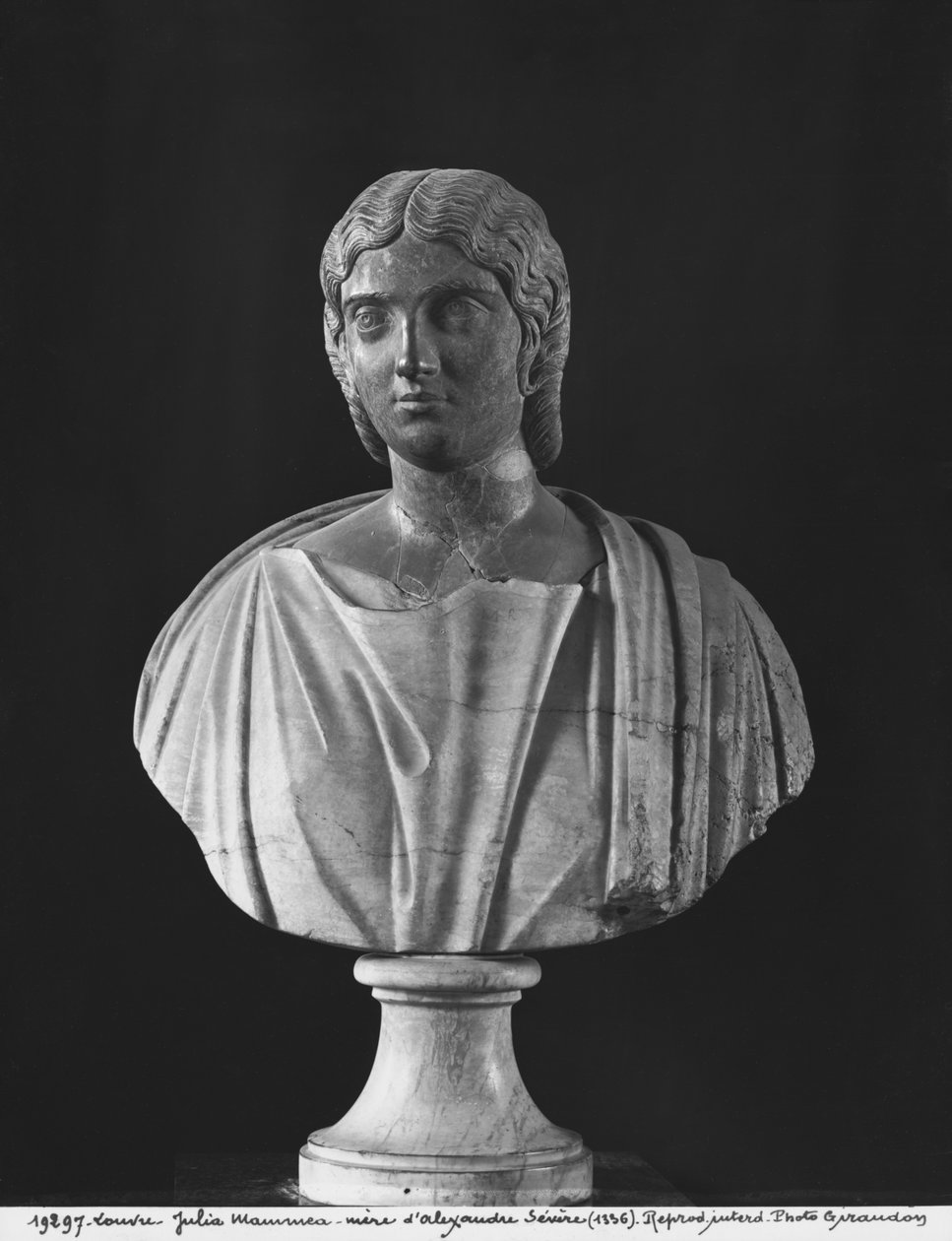 ジュリア・マメアの胸像（180-235 AD）セブルス皇帝の母アレクサンドル（205-235 AD）c.230（大理石） 作： 小説