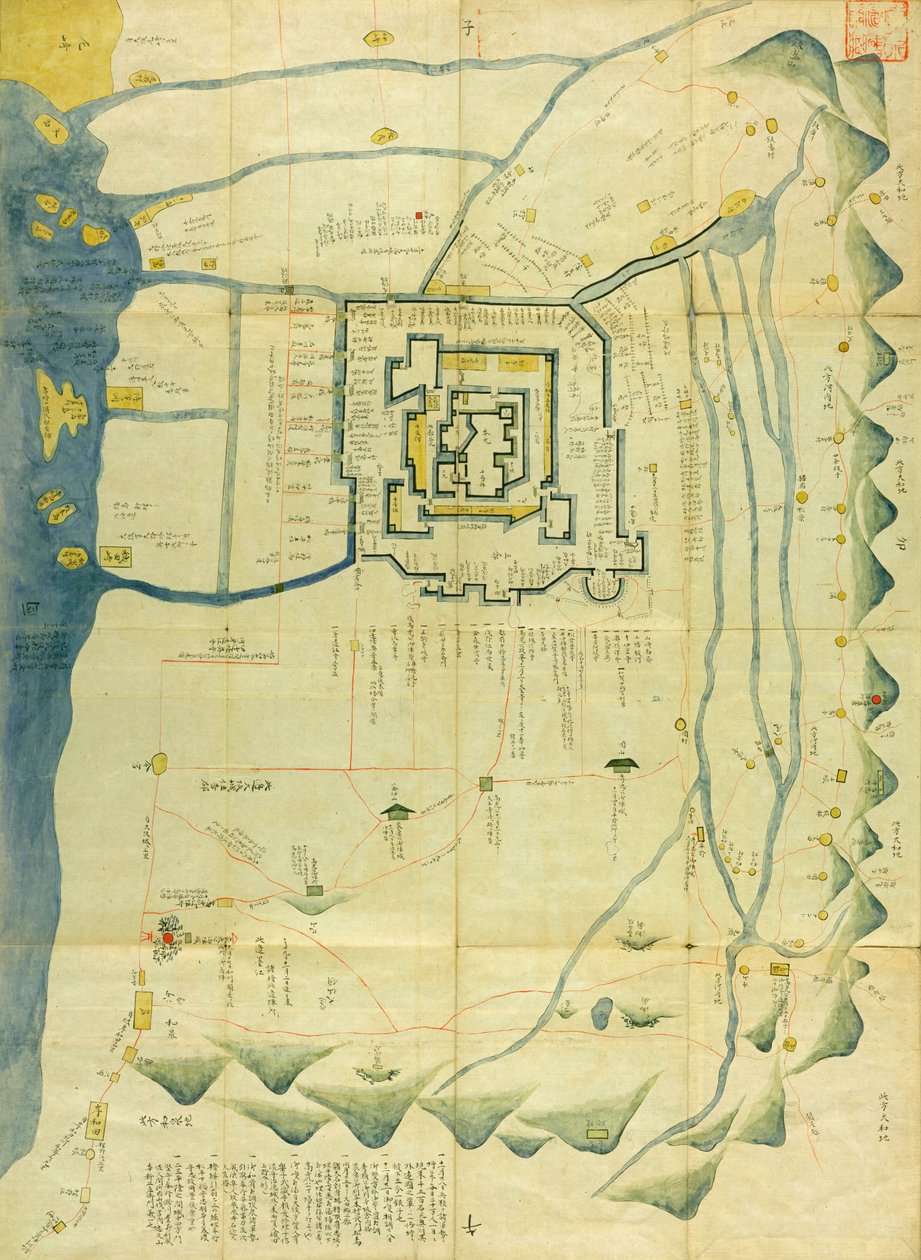 大阪城の地図 作： 不明