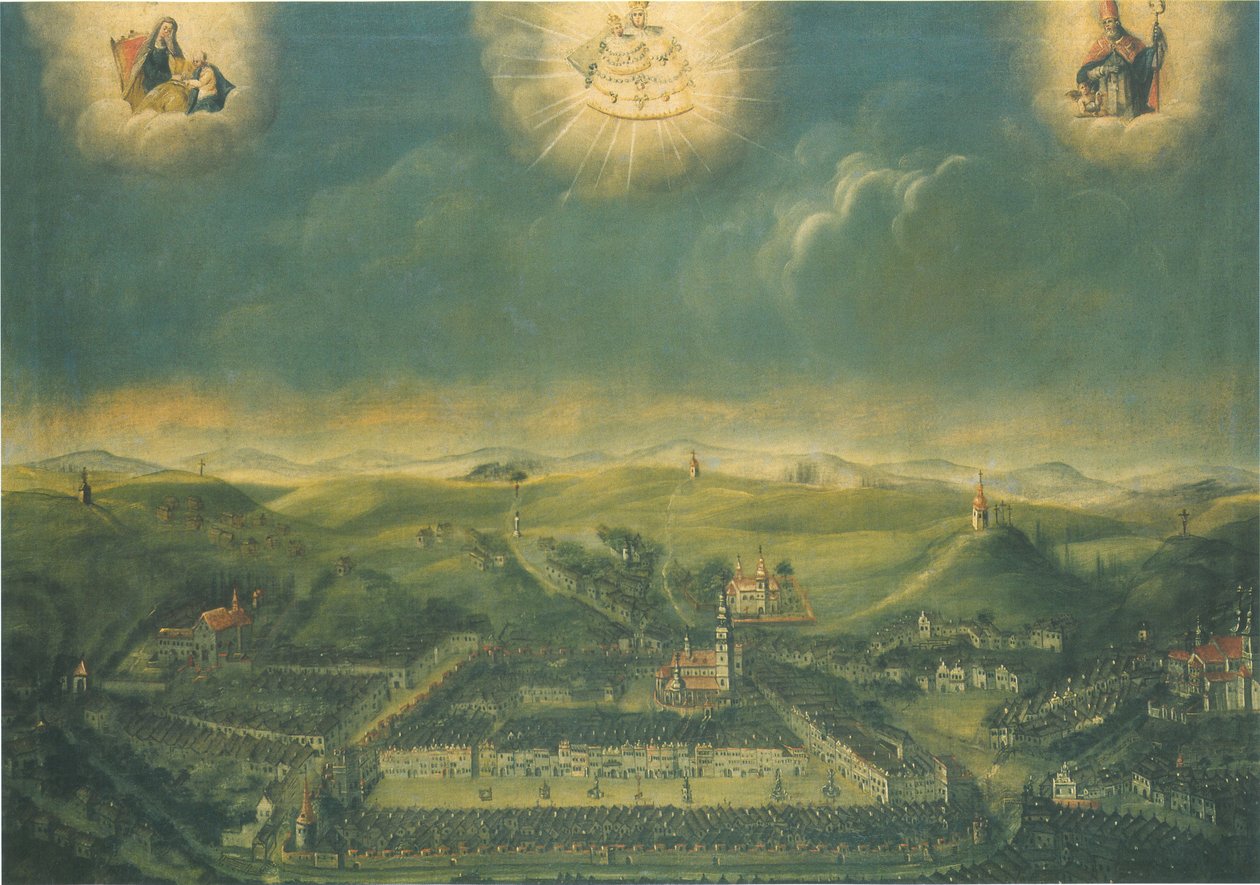 オーストリアのマリアツェルで1677年に作られたチェコの町トシェビッチの絵画 作： 不明