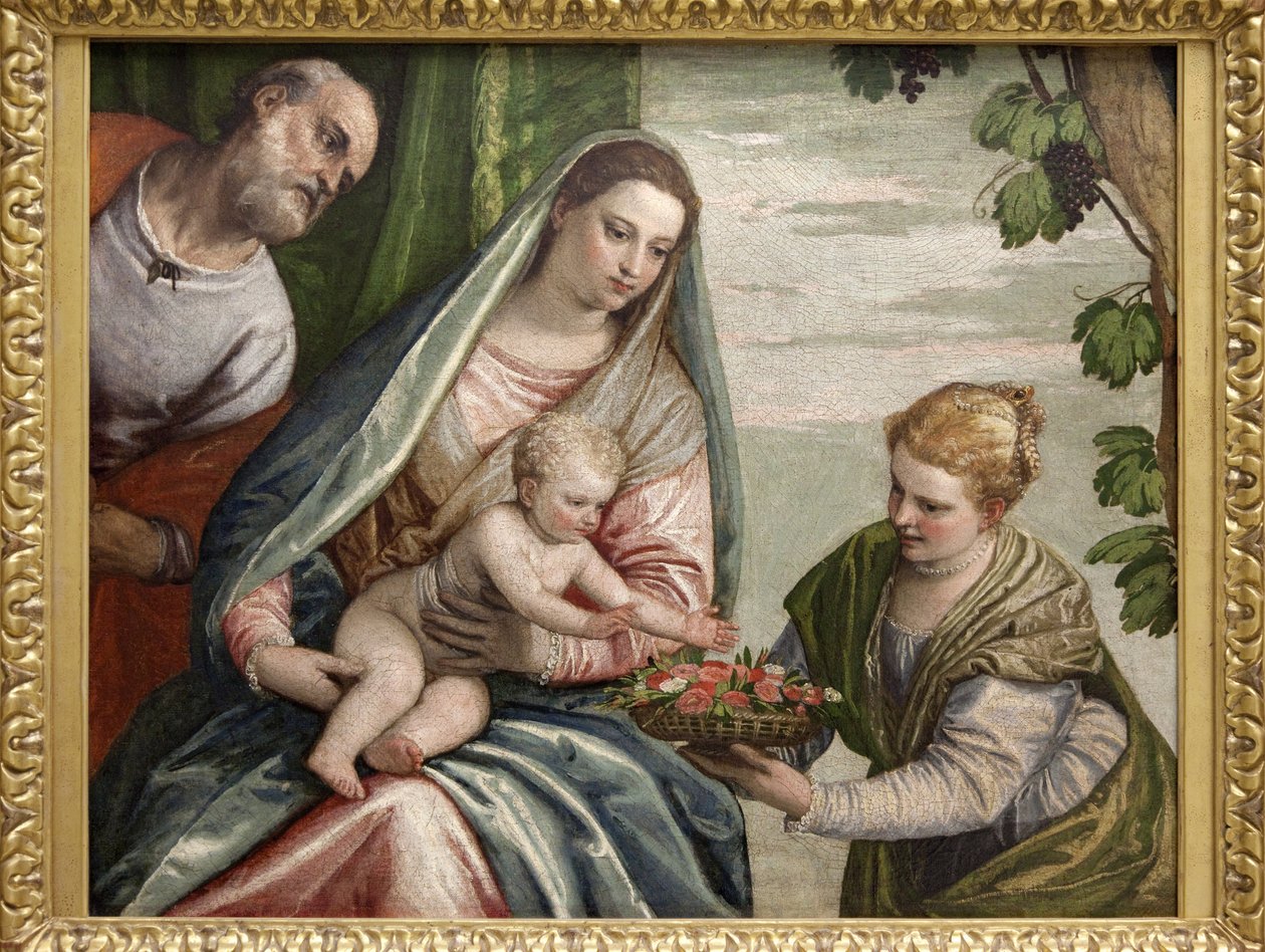 聖ドロテとの聖家族、Paolo Caliari dit Veronese (1528-1588) によるキャンバスの油絵。 写真、KIM Youngtae、ボルドー、ボルドー美術館。 作： ヴェロネーゼ