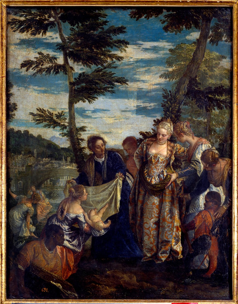 水を節約するモーゼ。パオロ・ヴェロネーゼ（1528-1588）の絵画 作： ヴェロネーゼ