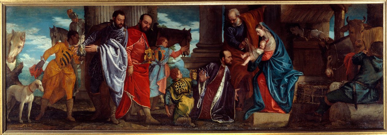 マギの崇拝 パオロ・カリャリ・ディット・パオロ・ヴェロネーゼ（1528-1588）の絵画 16世紀 日1,34x2,94 m リヨン、美術館 作： ヴェロネーゼ