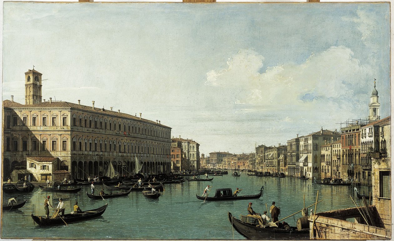 リアルト橋から見た大運河、1725年頃（絵画） 作： (1697-1768) カナレット