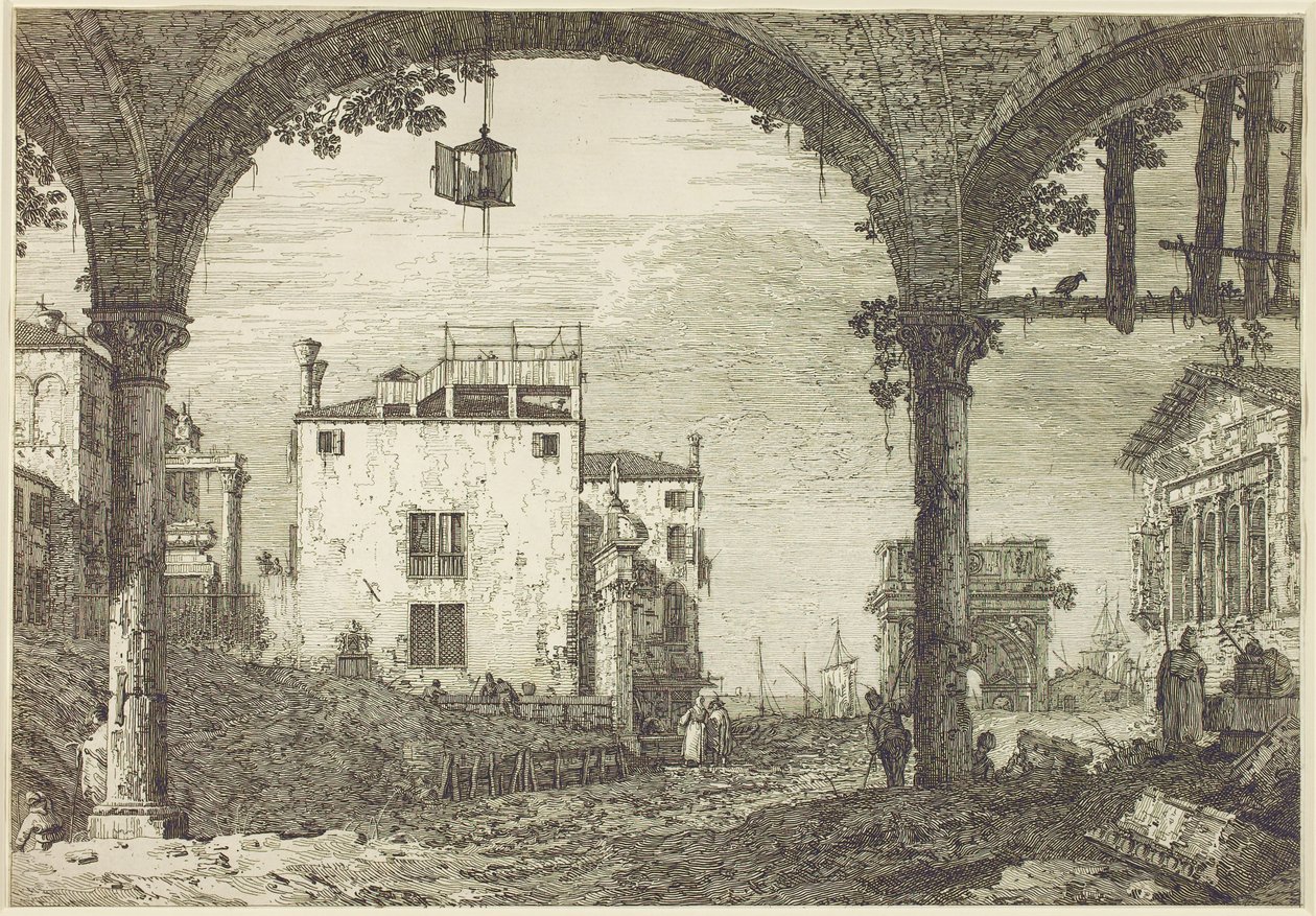 ランタンのあるポルティコ」1744年頃（銅版画 作： カナレット