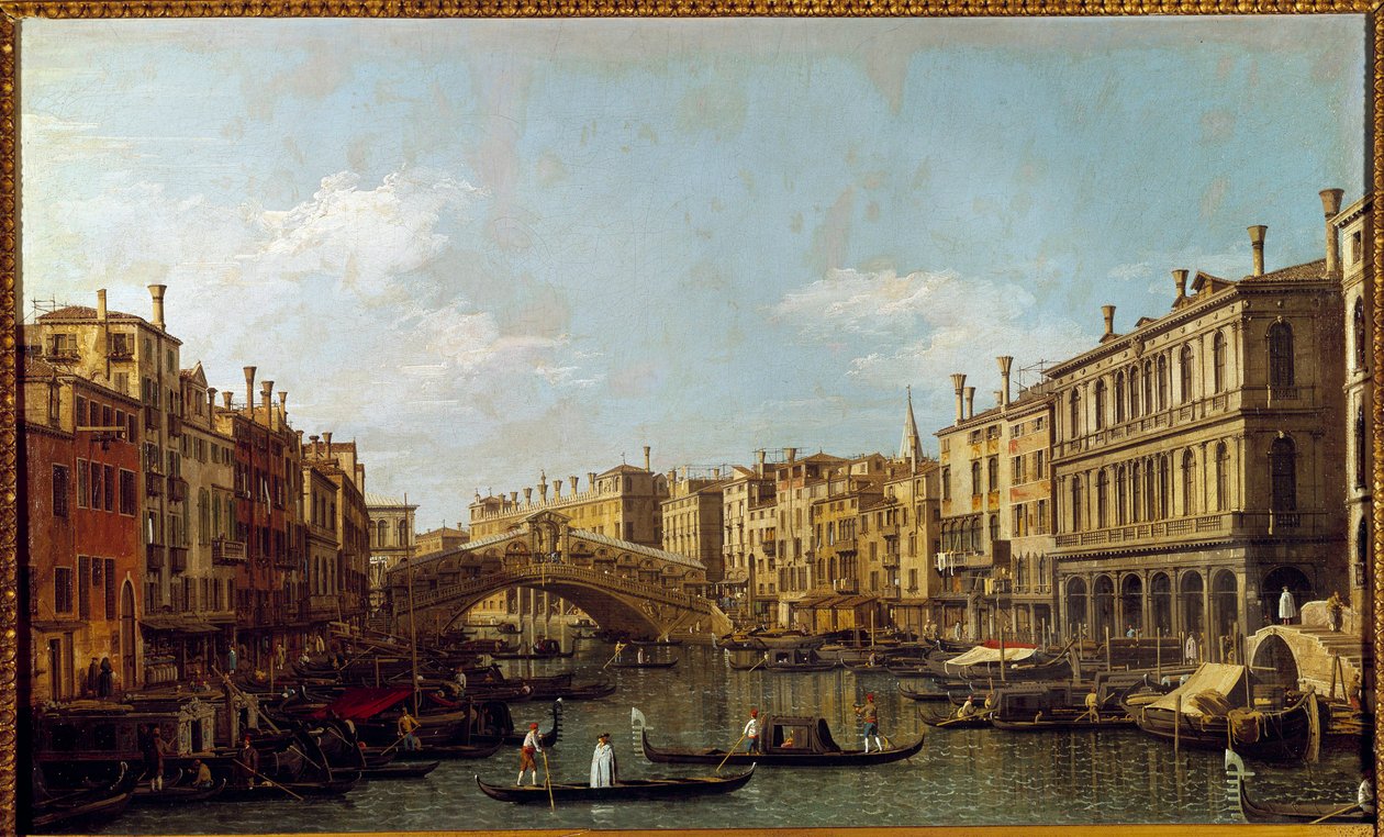 ヴェネツィアの大運河とリアルト橋 アントニオ・カナル（イル・カナレット）（1697-1768）の絵画 18世紀 パリ、ジャクマール美術館 アンドレ 作： カナレット