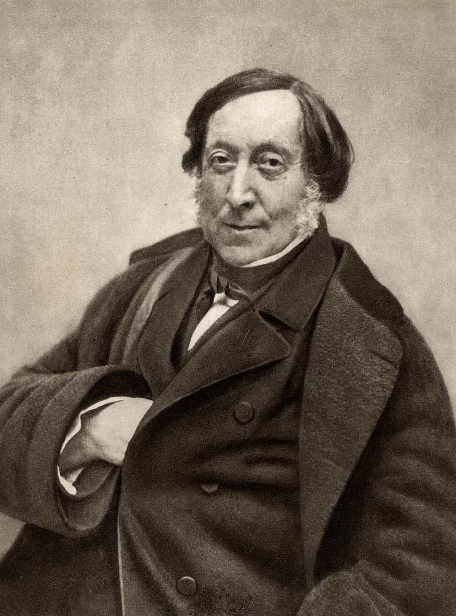 ジョアキーノ（アントニオ）・ロッシーニ（1792-1868）イタリアの作曲家。ガスパール＝フェリックス・トゥルナション（1820-1910）のペンネーム、ナダールによる写真より。 作： (1820-1910) ナダル