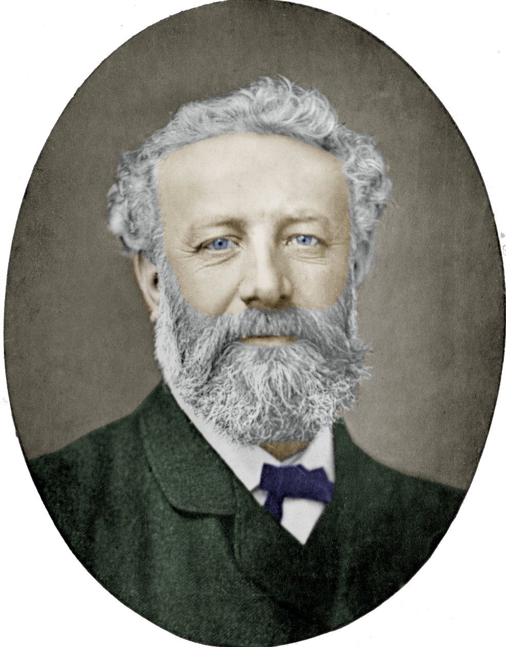 ジュール・ヴェルヌ（1828-1905）フランスの小説家、ナダール撮影、カラー化された写真 作： （1820 1910）ナダール