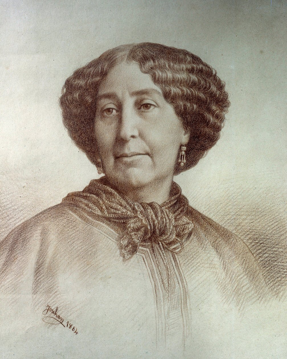 文学者の女性の肖像 ジョージ・サンド（1804-1876） オーロール・デュパン（デュドヴァン男爵夫人） ナダールの写真からルネ・ジューハン（1835-? 作： ナダール