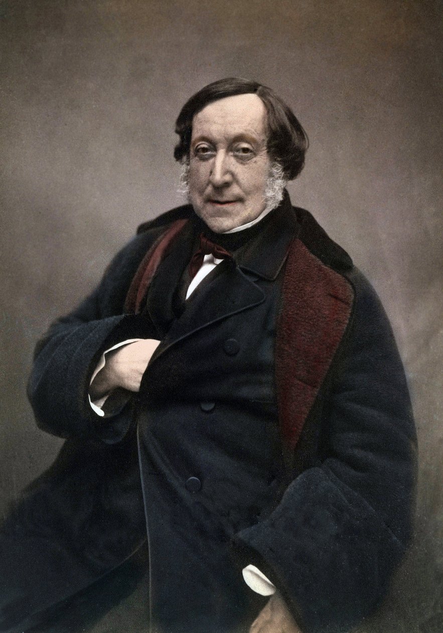 Gioachino (Antonio) Rossini (1792-1868) イタリアの作曲家、Nadarによる写真後 作： ナダール
