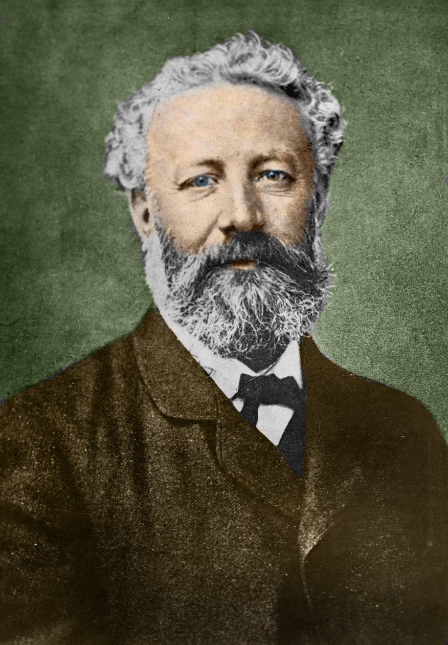 フランスの作家、ジュール・ヴェルヌ（1828-1905）の肖像画（ナダール作）。 作： ナダール