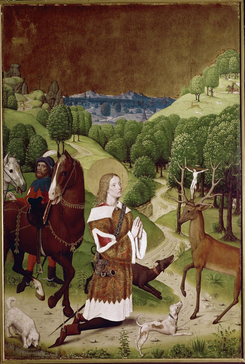セント・ヒューバート・コンバージョン（パネルに油彩 作： (アクティブな c.1463 c.1490) ヴィルテンのマスター
