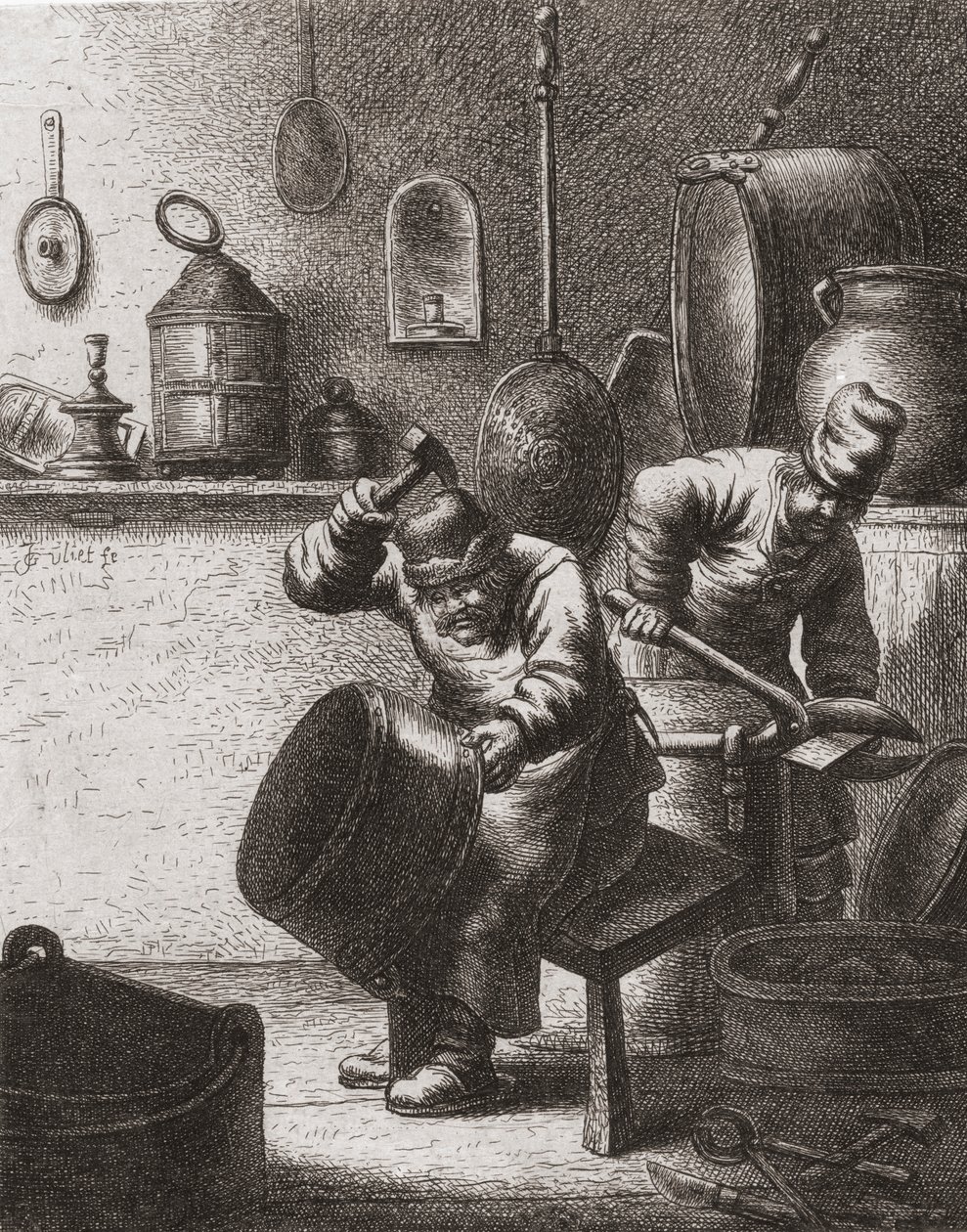 Coppersmiths at work in the 17th century (print)   1440829   ja       japanese Successfully Translated  Original: The South Foreland and Shakespeares Cliff (one of five drawings on one mount) Translat: The South Foreland and Shakespeare