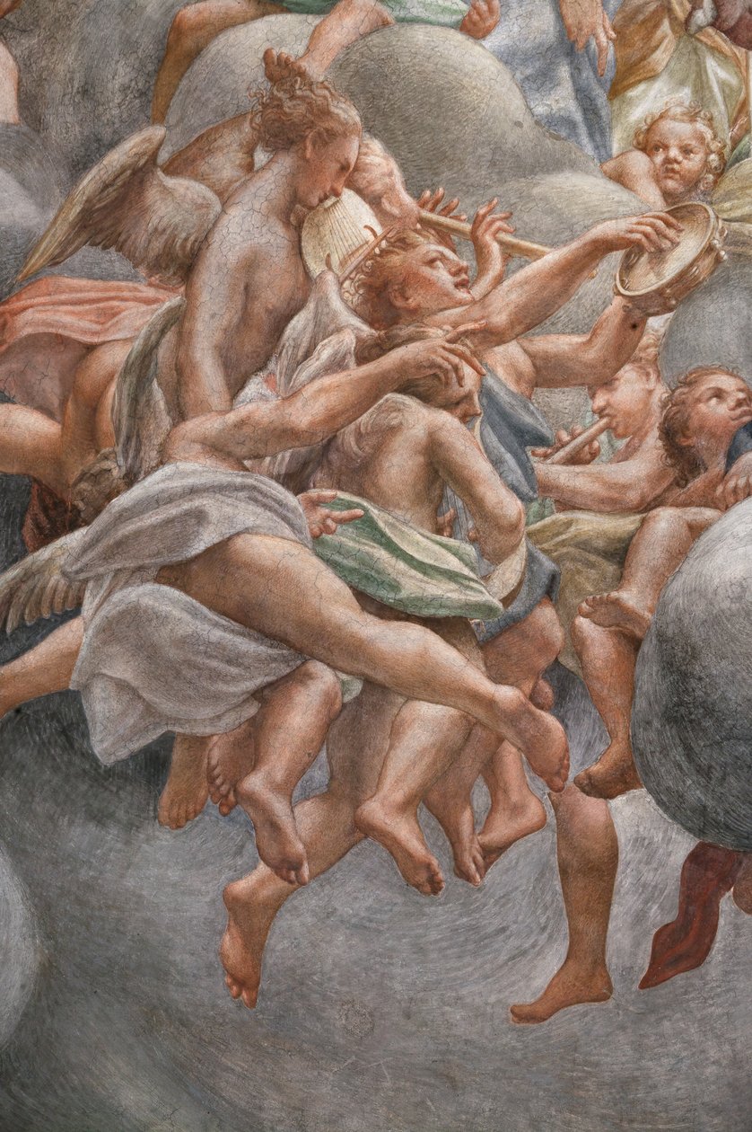 楽器を演奏するアングル、3660852の詳細 作： （c.1489-1534）コレッジョ