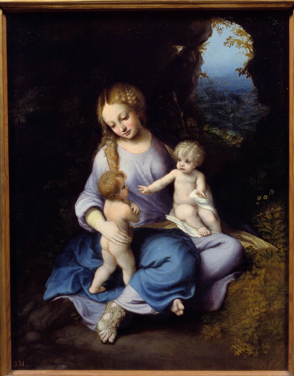 聖母、イエス、聖ヨハネの子供 アントニオ・アレグリ（コレッジョ、コレッジ 1489-1534）の絵画 16世紀 マドリード、プラド美術館 作： （c.1489-1534）コレッジョ