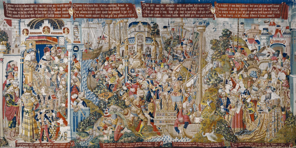 Troijan sota: Helenin raiskaus, n. 1470 (kuvakudos) 作： (fl.1450-75) 共愛の達人