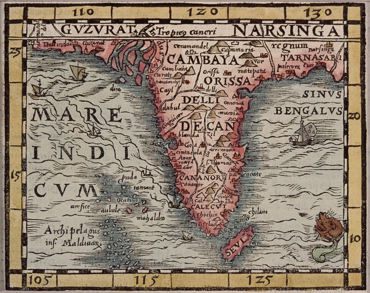 インドの地図 作： 不明